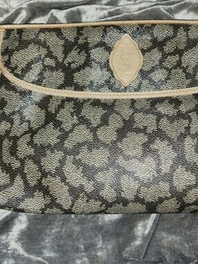 YSL-Brown and Beige Patterned Women's Clutch